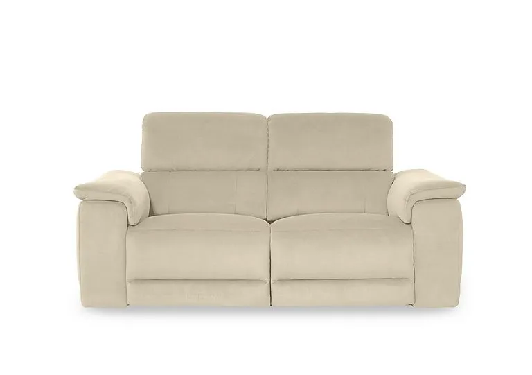 Genius Fabric 3 Seater Power Recliner Sofa with Power Headrests - Barley White - Sofas and Armchairs
