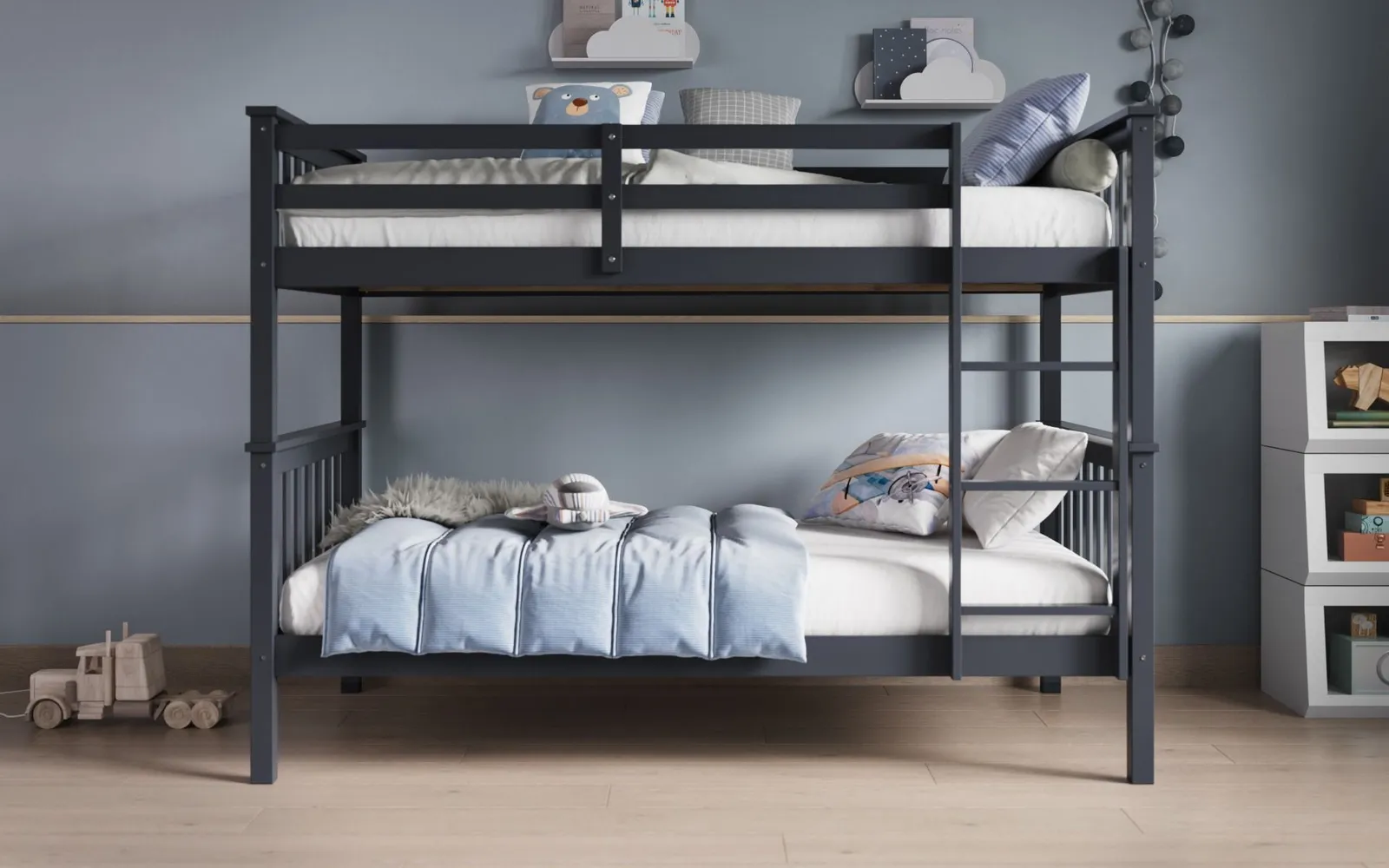 Flair Zoom Wooden Detachable Bunk Bed in Grey 3