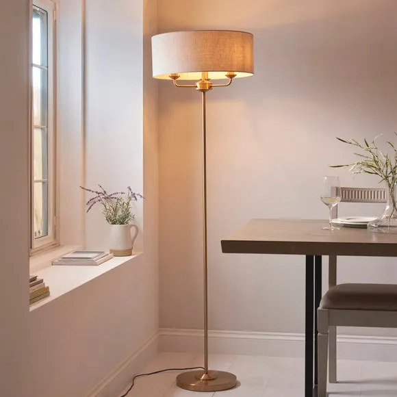 Return - Vogue Sandringham 3 Light Floor Lamp, Brass