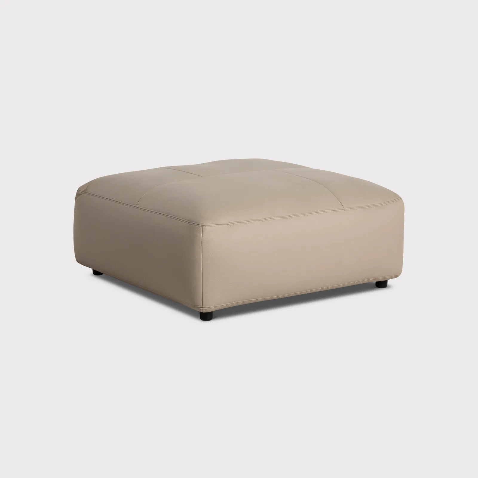 Adessa Stool Medium Square 100X100Cm, Neutral Leather | Barker & Stonehouse