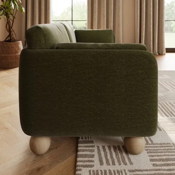 Armitage Chenille 3 Seater Sofa with Ball Feet 3