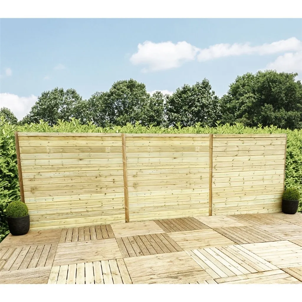Marlborough 5FT Horizontal Pressure Treated 12mm Tongue & Groove Fence Panel in Natural 3