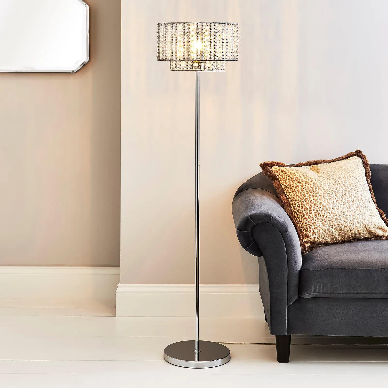 Monica Chrome Floor Lamp Chrome