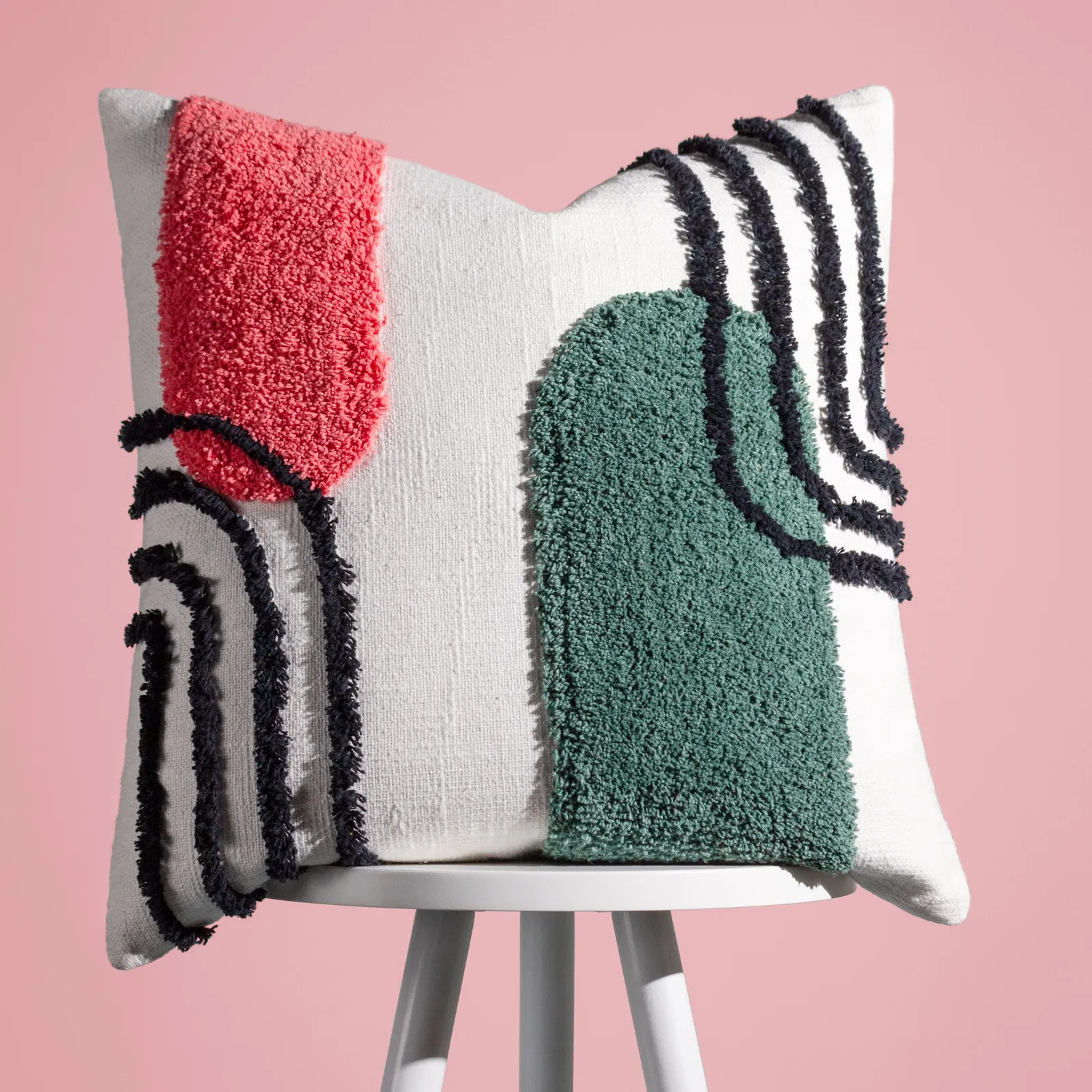 Heya Home Elmer 100% Cotton Tufted Cushion in Jade