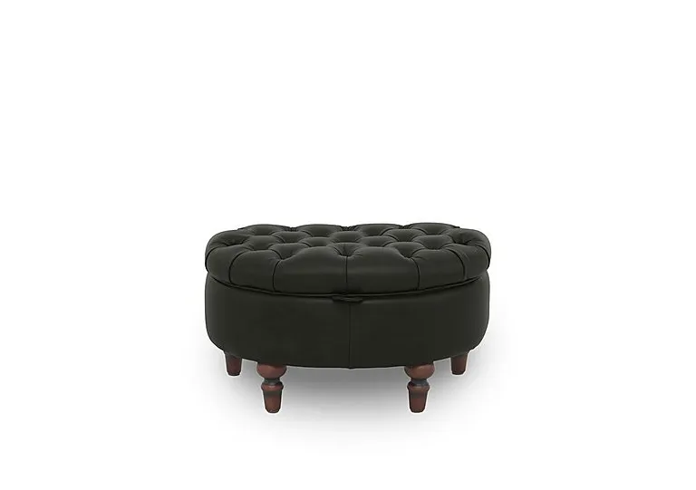 Columbus Leather Half Moon Footstool