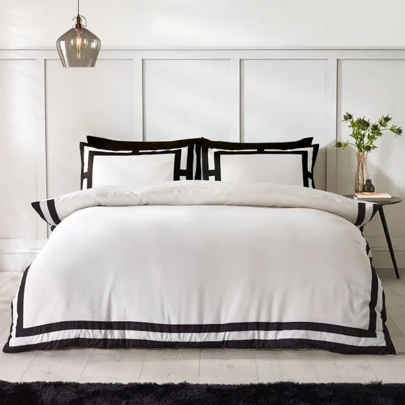 Catherine Lansfield So Soft Mono Panel Duvet Cover & Pillowcase Set 2