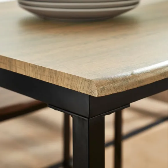 Ronan 4 Seater Wave Edge Dining Table and Bench Set 2