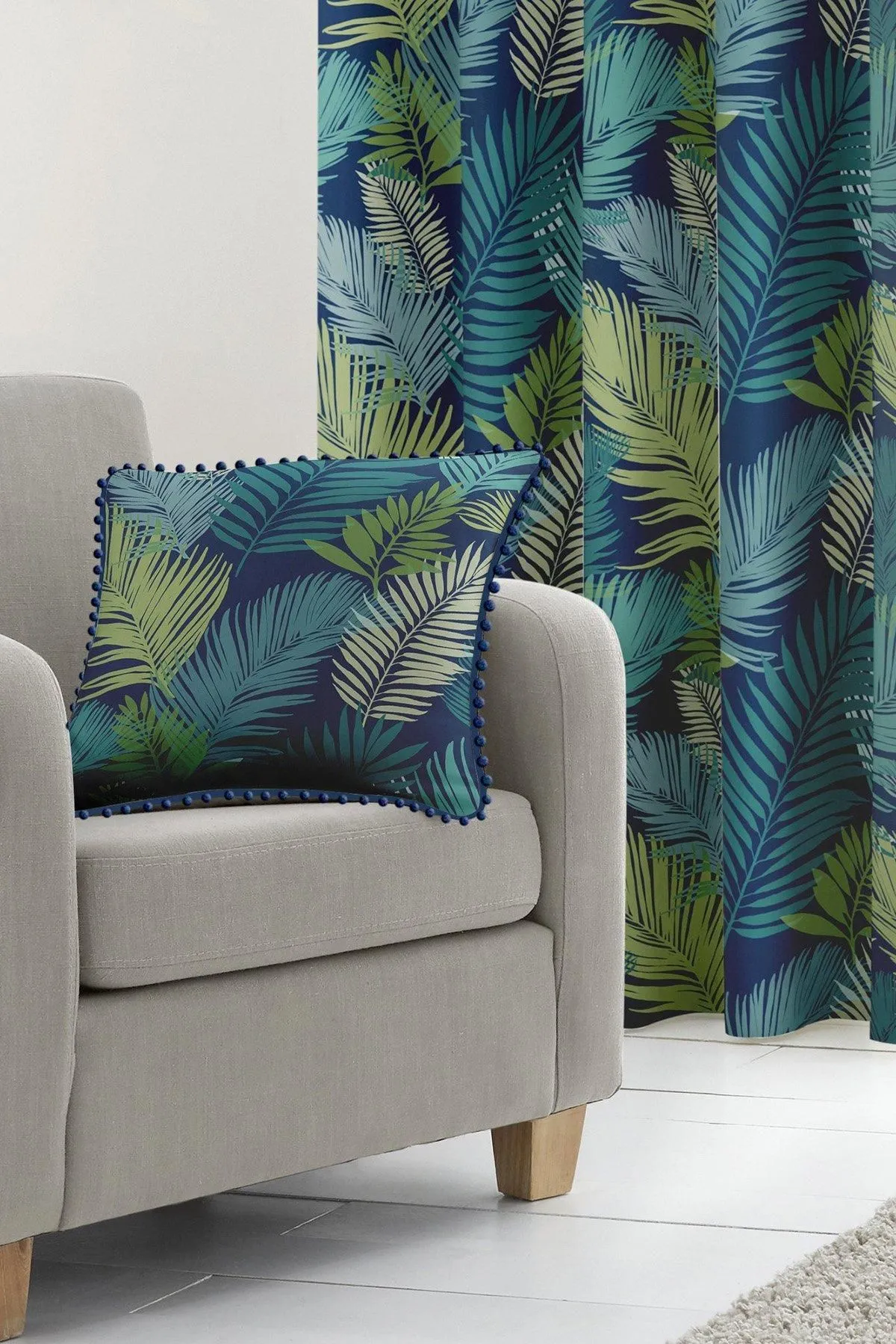 Fusion 'Tropical' Exotic Palm Leaf Print Filled Cushion 100% Cotton 3