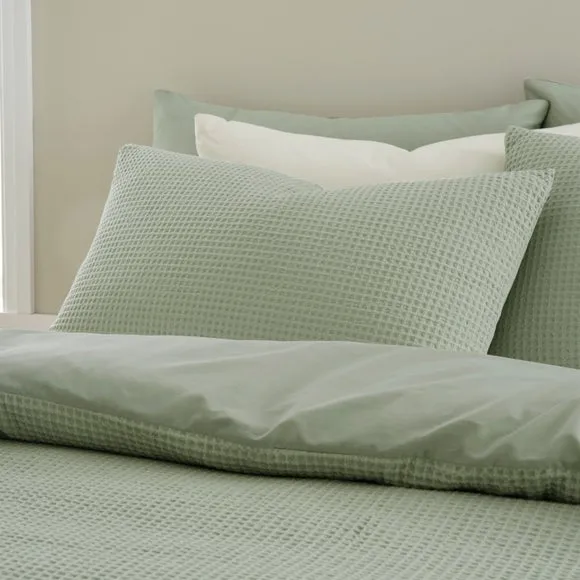 Ashton Cotton Waffle 100% Cotton Standard Pillowcase Pair 1