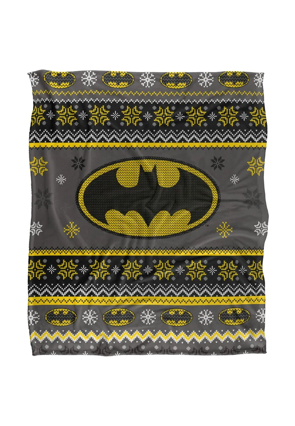 Batman Blanket, 152x127 cm Ugly Christmas Sweater Logo Silky Touch Super Soft Throw Blanket in White
