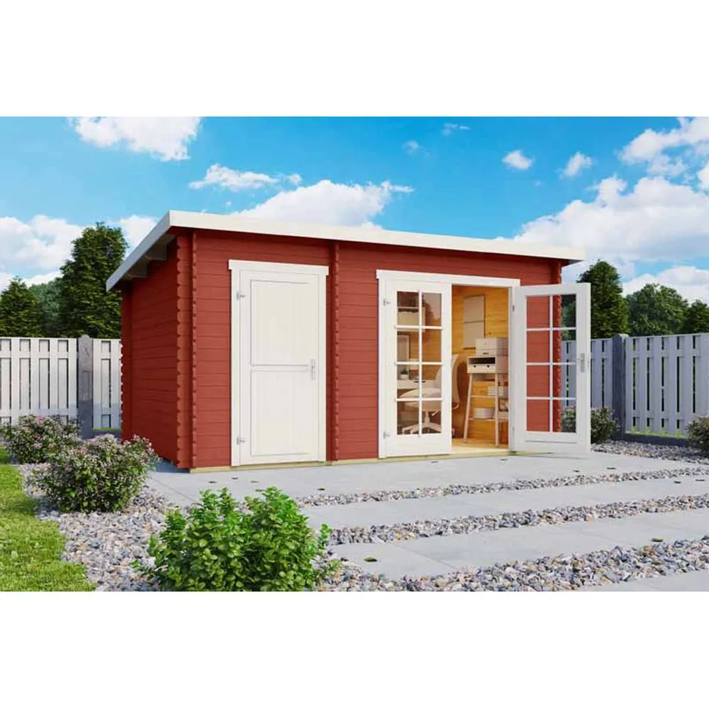 Lasita Maja Ltd Belmont 1-Log Cabin, Garden Room, Home Office - L420xW288.8xH222.3 cm in Light Tan 5
