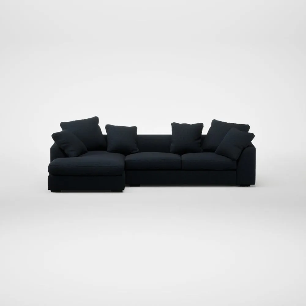 Heal's Cumulus Left Hand Facing Chaise Sofa Loop Twill Midnight 2