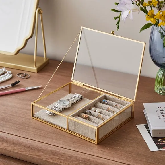 Metal & Glass Jewellery Box