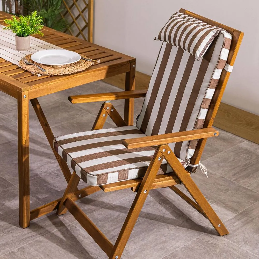 icon High Back Seat Pad Deck Stripe, Cushion, Chocolate