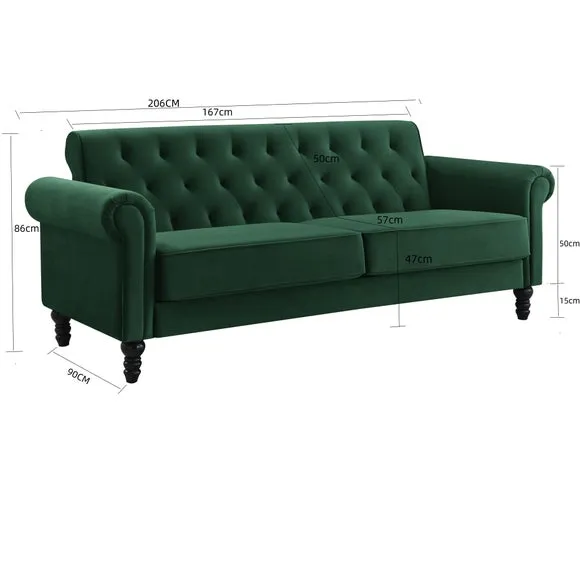 Greta Velvet 3 Seater Sofa 6