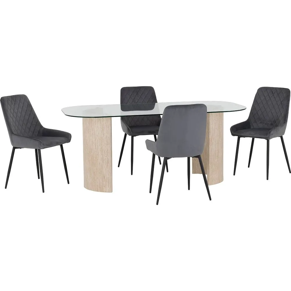 Seconique Modena Dining Set with Avery Chairs in Grey 2