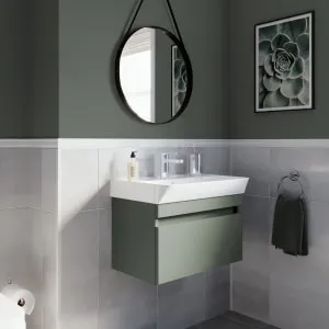 Wickes Easton Reed Green 1 Drawer Wall Hung Vanity Unit - 430 x 600mm 2