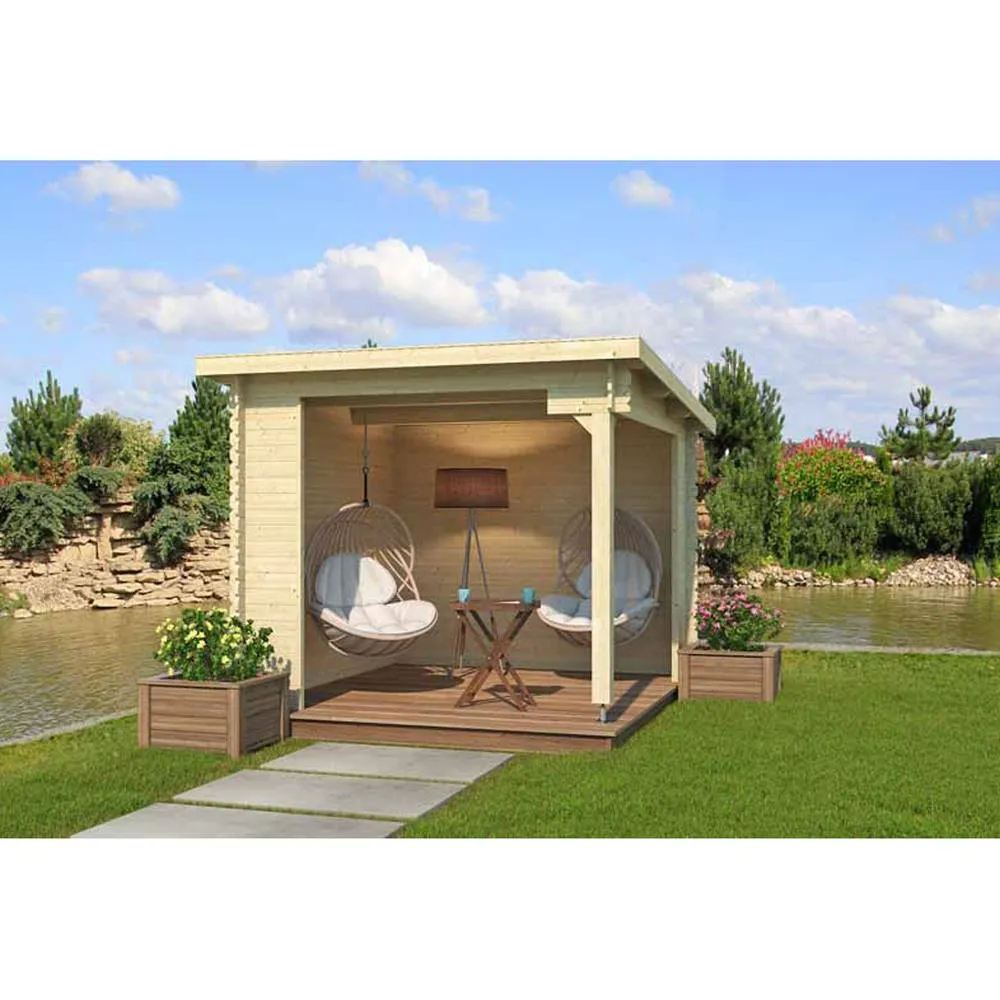 Lasita Maja Ltd Buffalo 275-Log Cabin, Garden Room, Home Office - L315xW323.9xH245.1cm in Light Tan