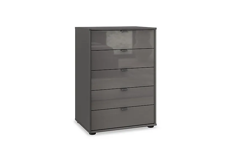 Amara 5 Drawer 60cm Glass Chest - Lava