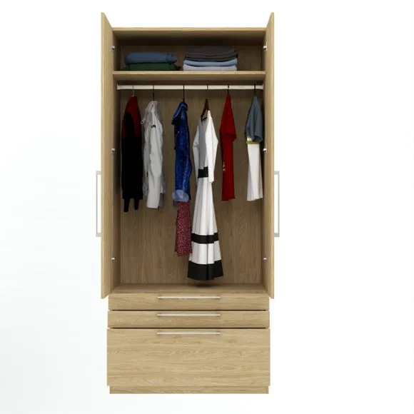 Foster Double 3 Drawer Wardrobe 5