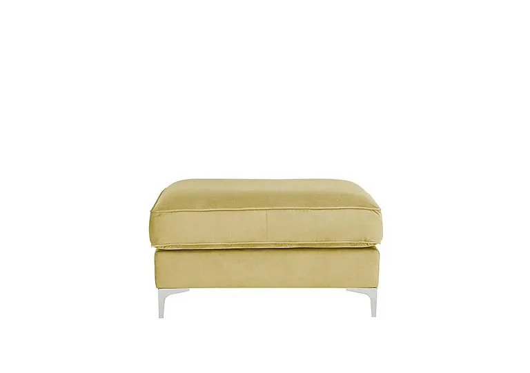 Legend Fabric Footstool - Cosmo Apple with Chrome Feet