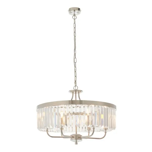 Return - Vogue Balmoral 6 Light Chandelier, Nickel 5