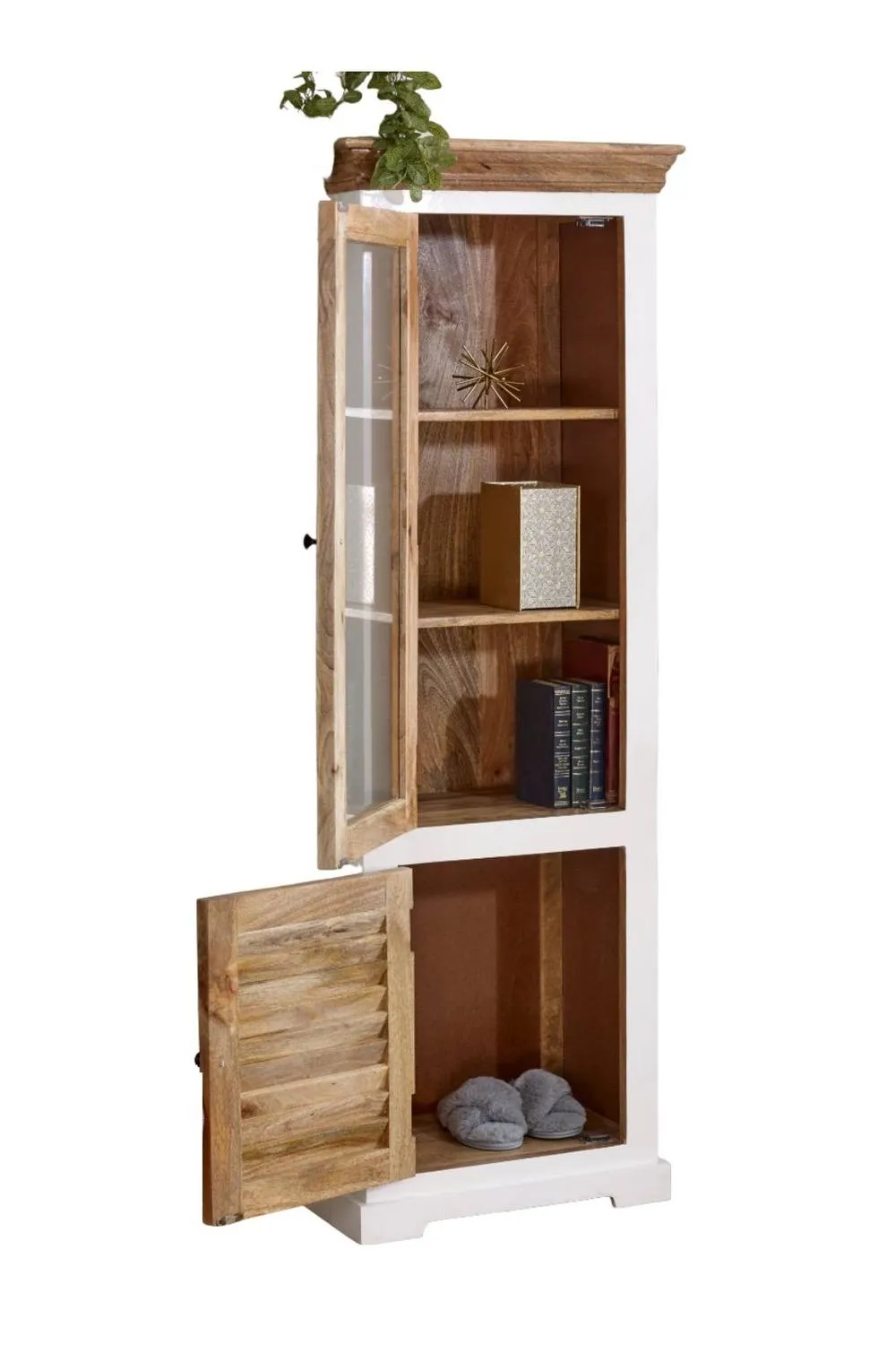 IH Design Washington White Solid Mango Wood Bookcase 60x40x175cm 3