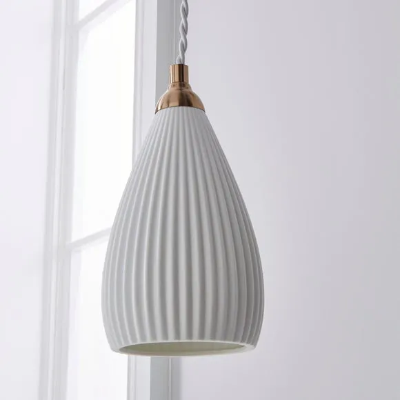 Dorma Purity Ribbed Porcelain Wall Light 3