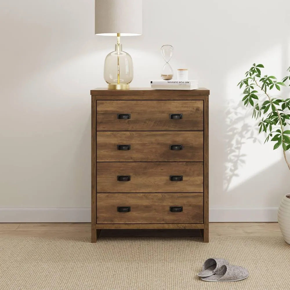 GFW Boston 4 Drawer Chest of Drawers in Light Oak