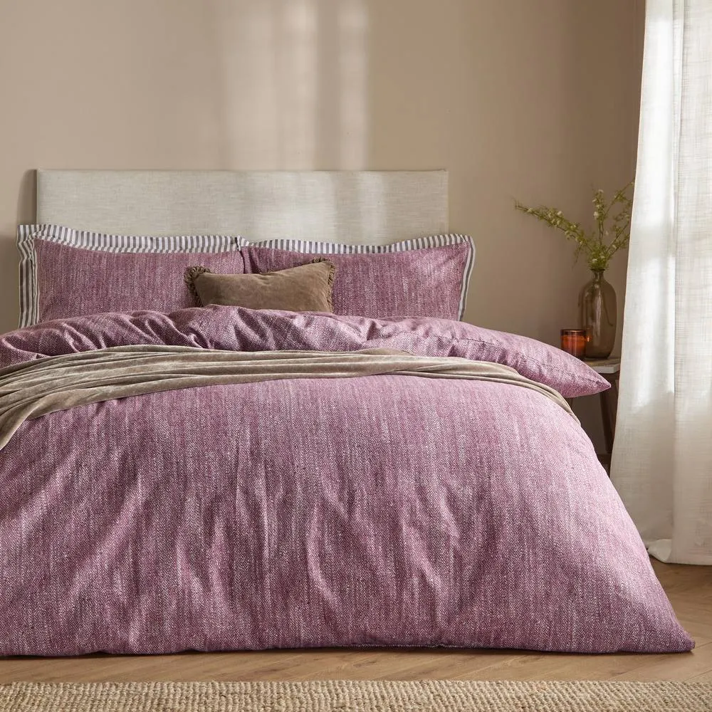 Yard Harris 100% Brushed Cotton Duvet Cover Set in Wine 1