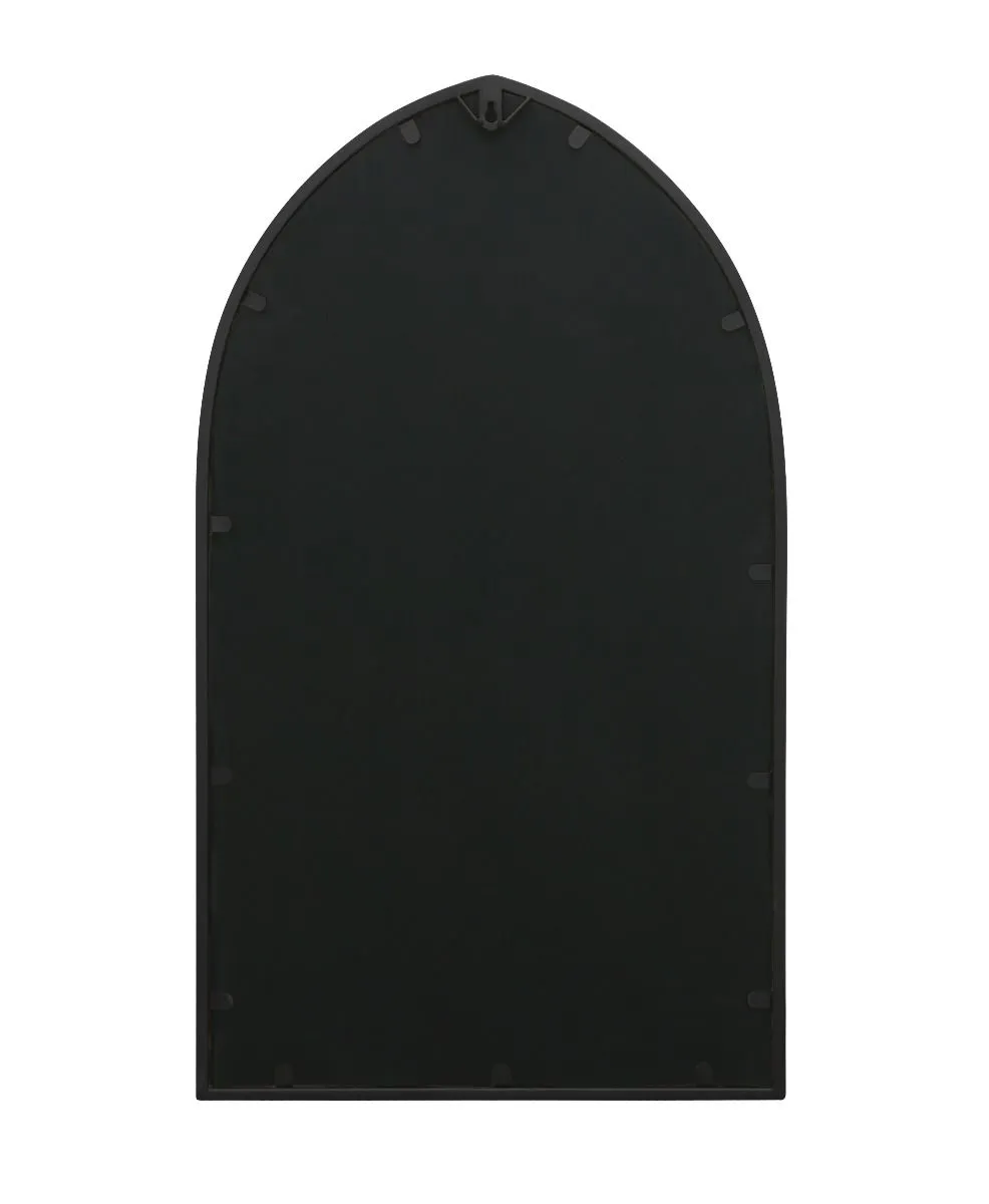 MirrorOutlet Black Metal Framed Arched Garden Wall Mirror 32" X 19" (83CM X 48CM) 3