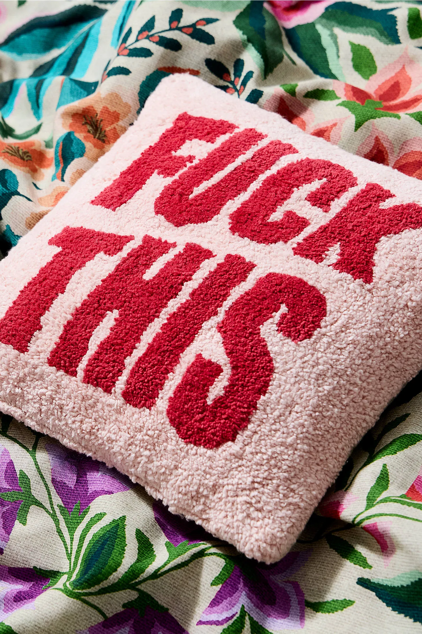 F*ck This Tufted Mini Cushion - Red 2