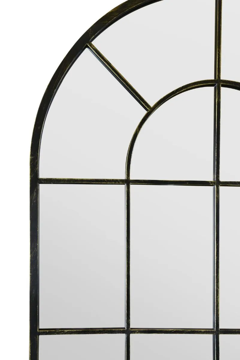 MirrorOutlet Antique Black Framed Arched Window Garden Mirror 71"x33.5" 180x85CM 4