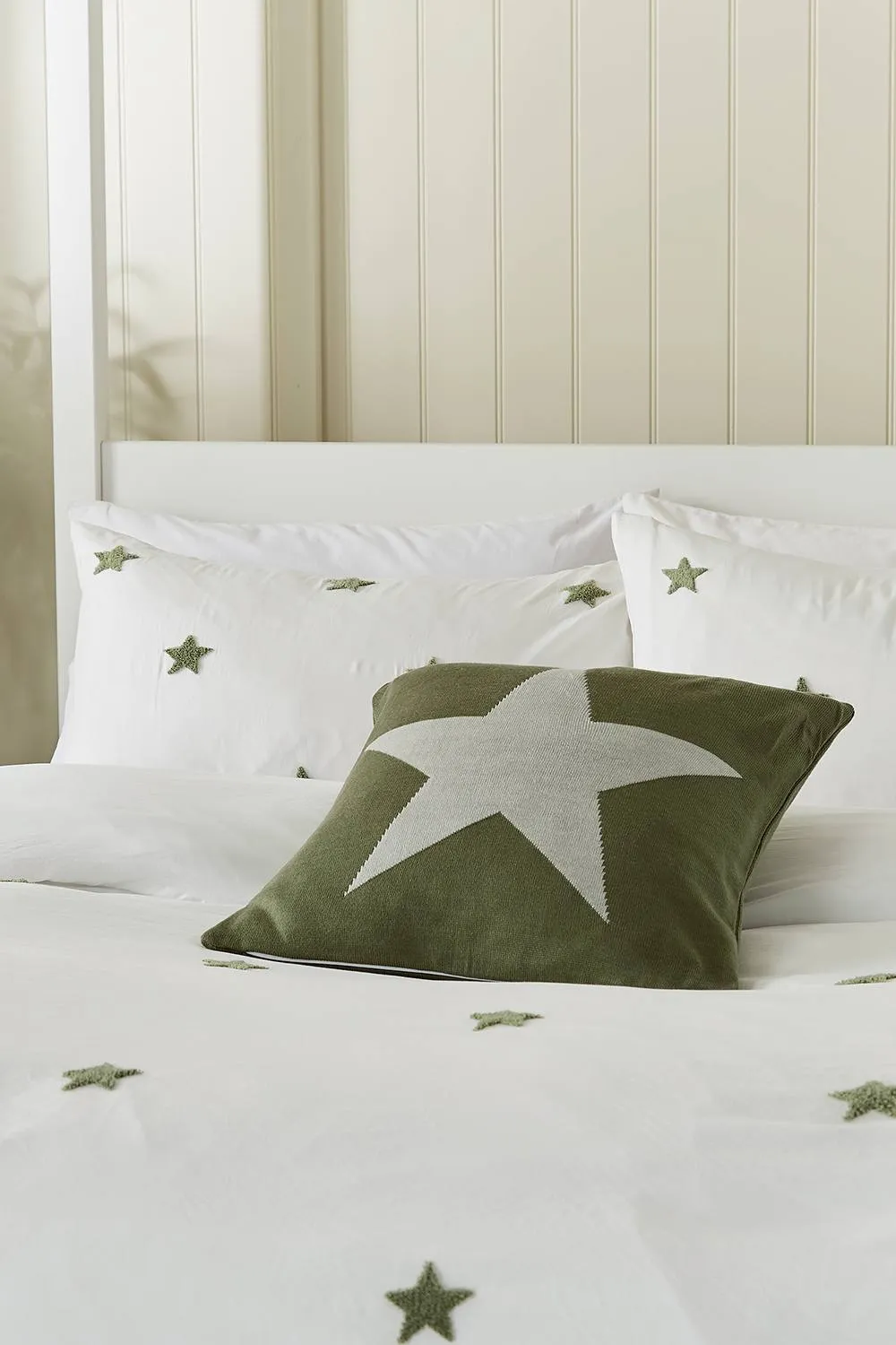 Helena Springfield 'Tufted Star' Woven Duvet Cover Set in Green 2