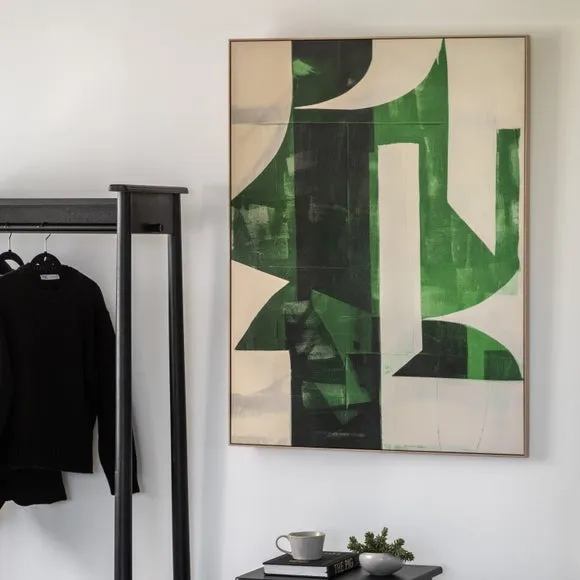Cedar & Sage Emerald Abstract Framed Canvas