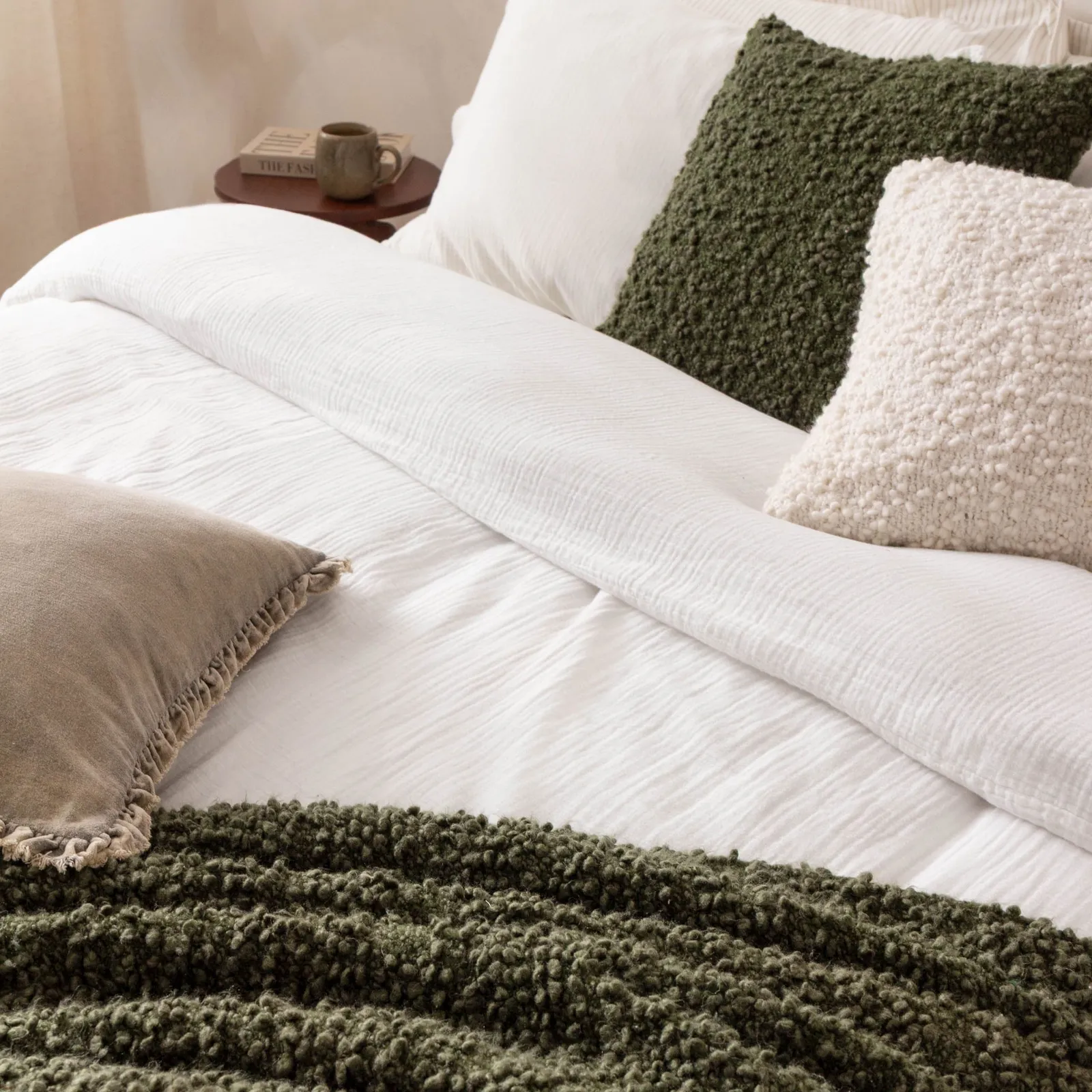 Yard Ulsmere Boucle Cushion in Green 6