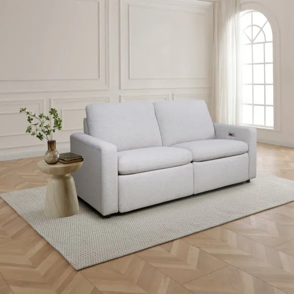 Zaria Boxy Basketweave Power Recliner 3 Seater Sofa