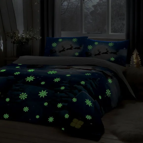 Bedlam Santa Glow in the Dark Duvet Cover & Pillowcase Set 3