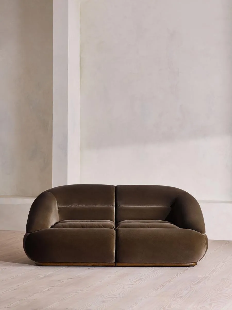 Edison Modular Sofa, Three Seater, Velvet, Chocolate