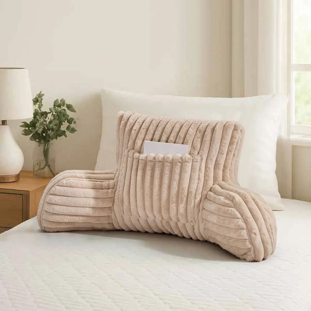 GAVENO CAVAILIA Super Comfy Ribbed Warm Cuddle Cushion in Beige