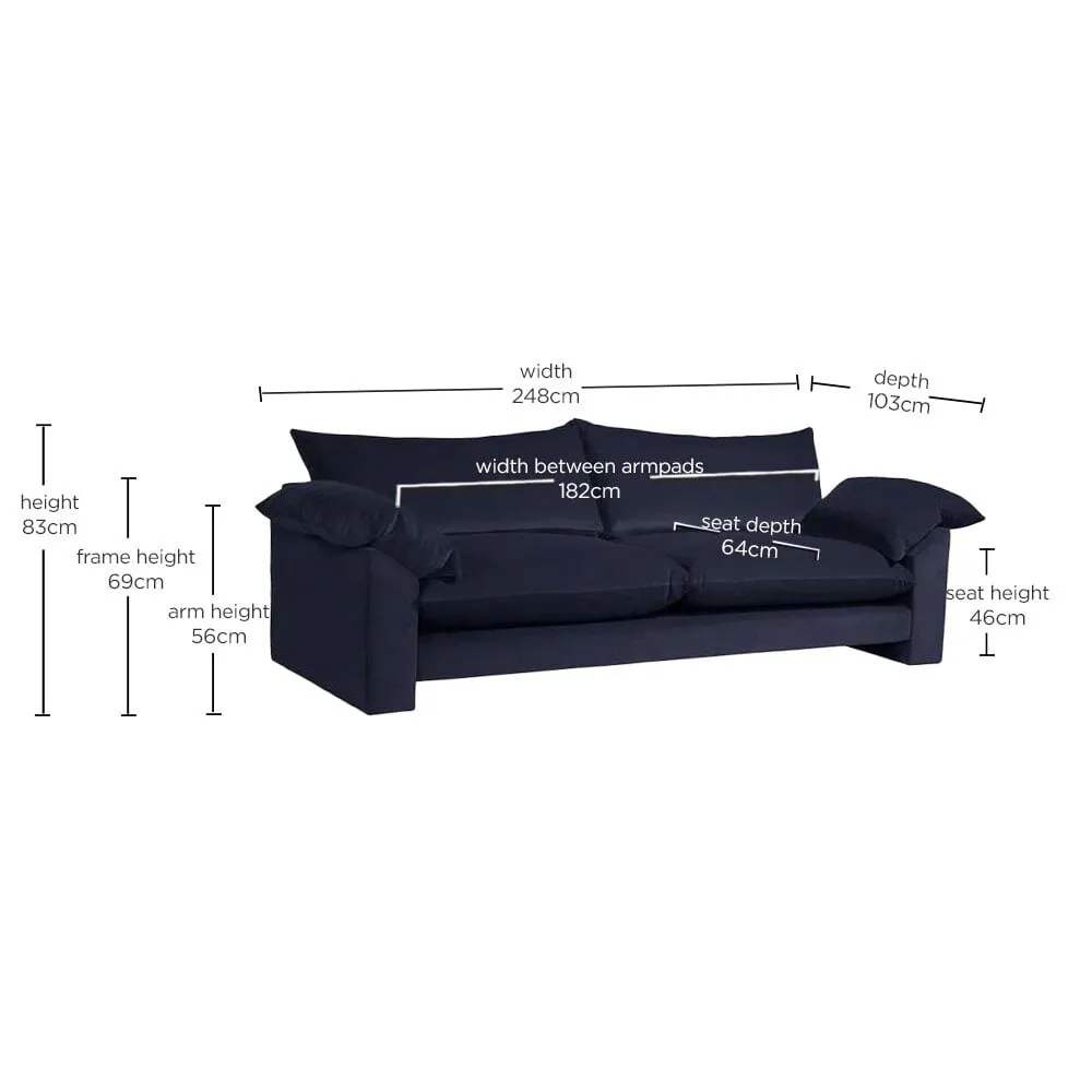 Hoxton Extra Large Sofa, Navy Fabric | Barker & Stonehouse 5