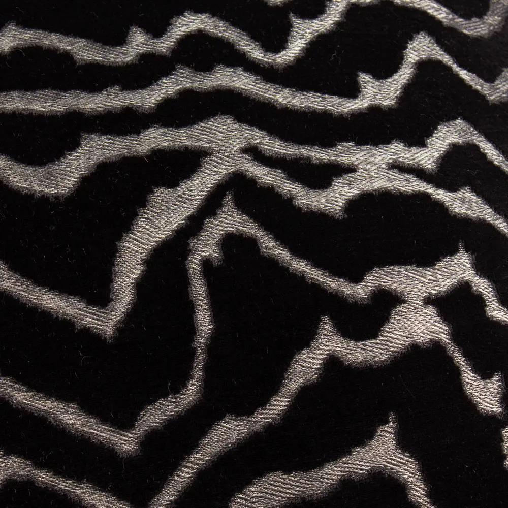 Paoletti Tierra Cut Velvet Abstract Cushion in Jet Black 4