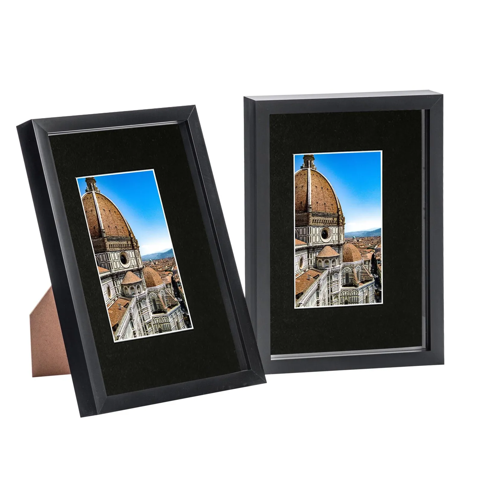 Nicola Spring 3D Shadow Box Frames with A5 Mount - A4 (8" x 12") - Black Mount - Pack of 2