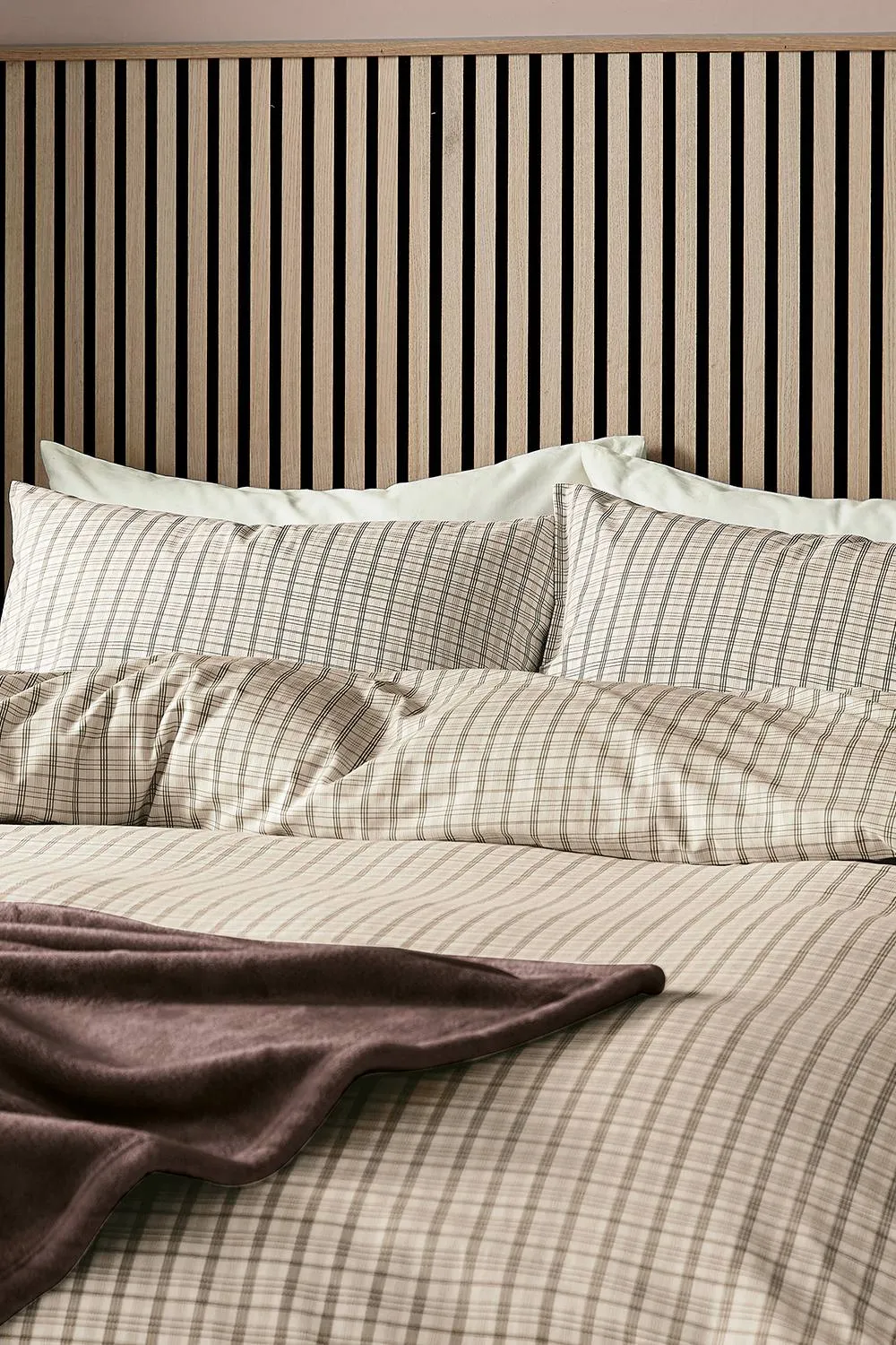 Helena Springfield 'Tranquil Check' Duvet Cover Set in Chocolate 2