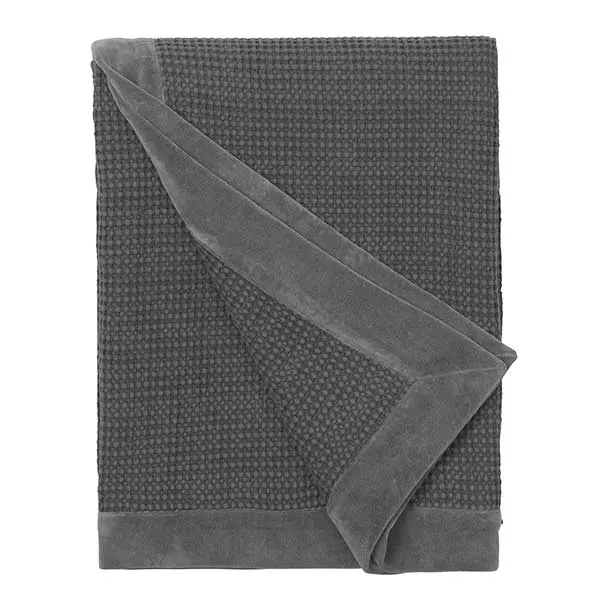Waffle Throw  Steel Grey