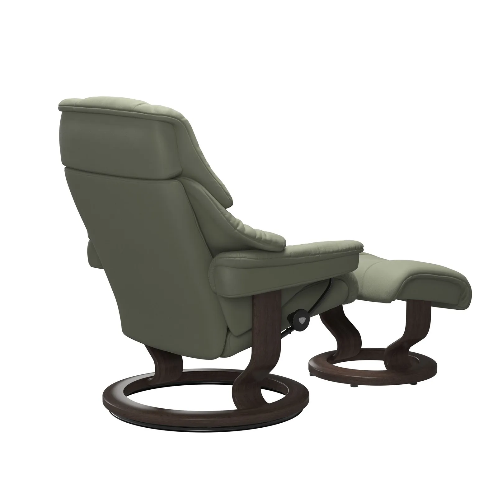 Stressless Reno Medium Classic Recliner Chair & Footstool Leather | Barker & Stonehouse 3