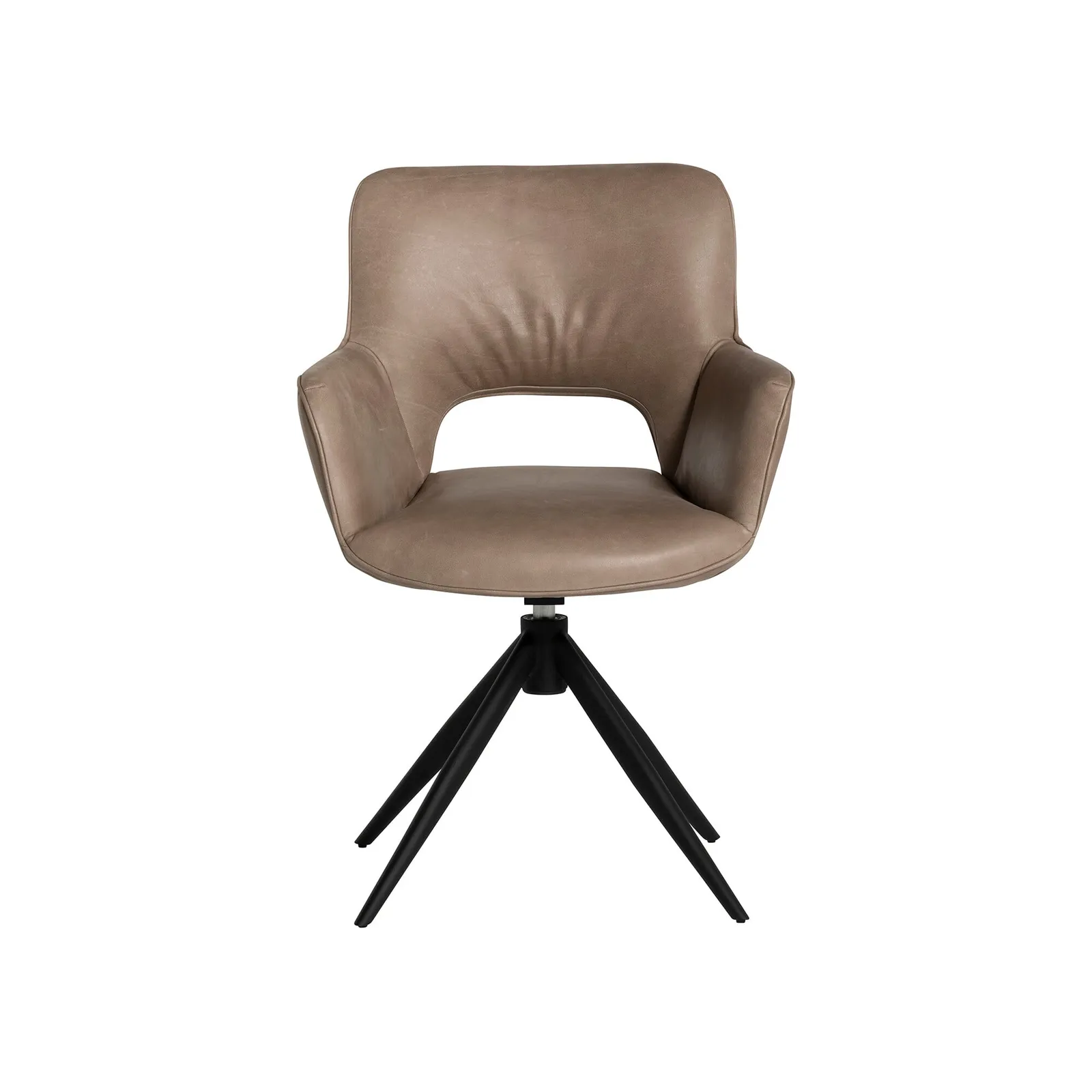 Kiri Dining Chair With Arms - Matching Stitch, Grey Leather | Barker & Stonehouse 3