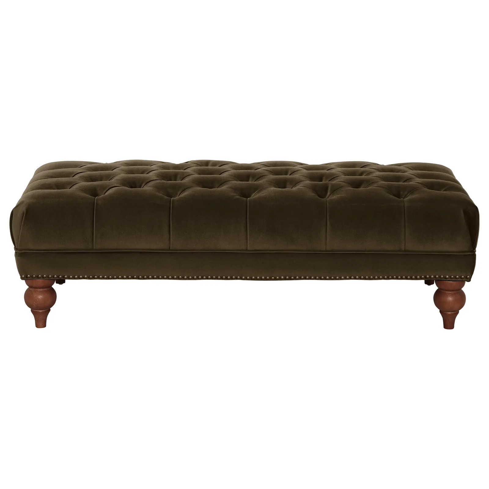 Ullswater Rectangular Footstool, Green Velvet | Barker & Stonehouse 3