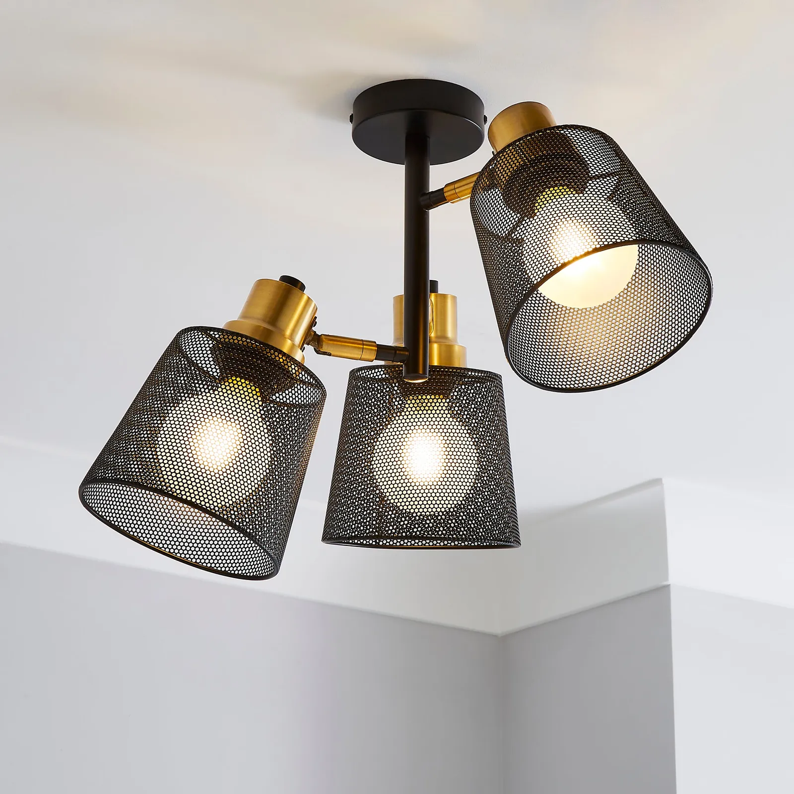 Idris Industrial Ceiling Fitting Black