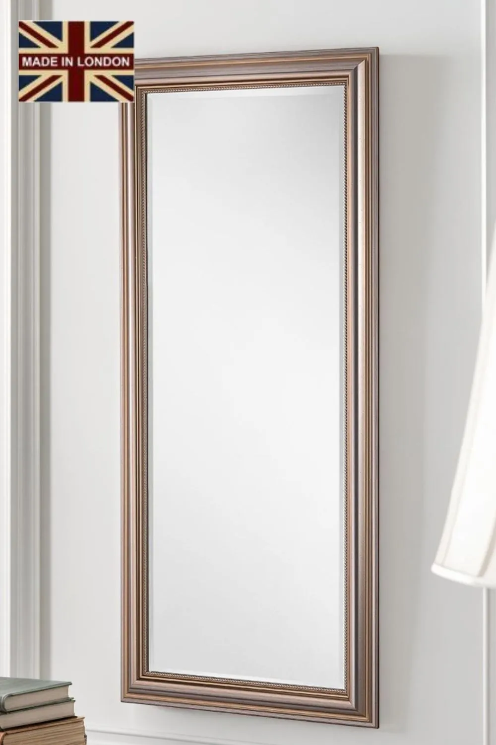 Yearn Mirrors Classic Champagne Beaded Mirror 169x77.5cm in Silver